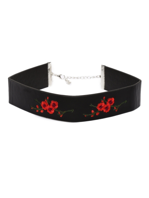 

ToniQ Black Embroidered Choker Necklace