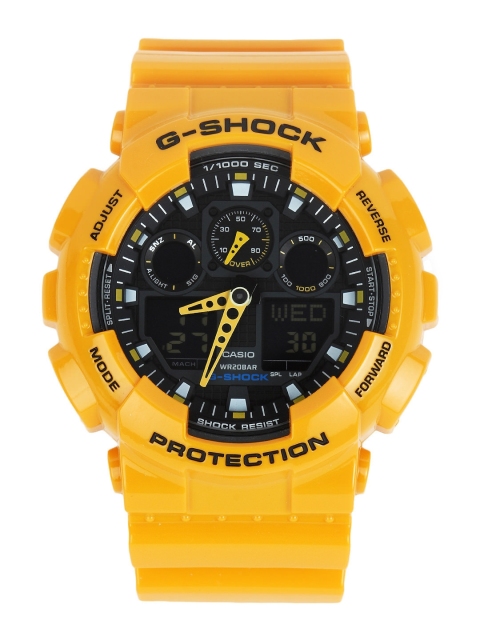 

CASIO G-Shock Men Yellow Dial Extra Large-Combination Watch GA-100A-9ADR - G273