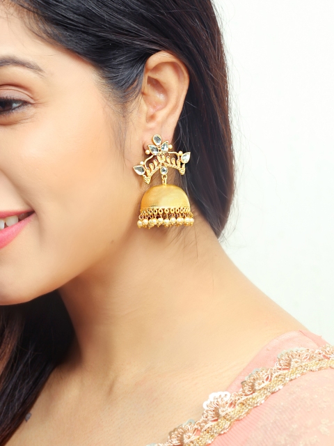 

Rubans Gold-Toned Handcrafted Jhumkas