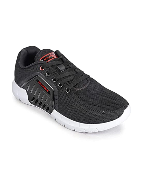 Columbus Men Black Mesh Running Shoes