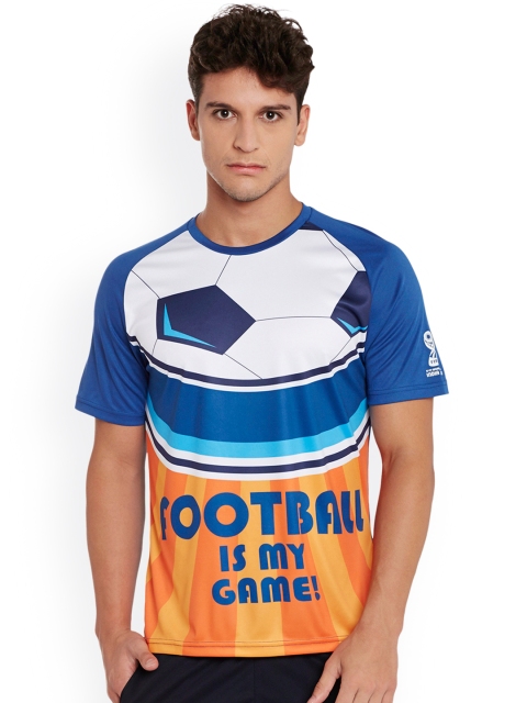 

FIFA U-17 WC Men Blue & Orange Printed Slim Fit T-shirt