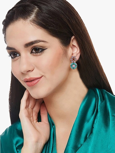 

Adwitiya Collection Women Gold-Plated Classic Studs Earrings, Blue