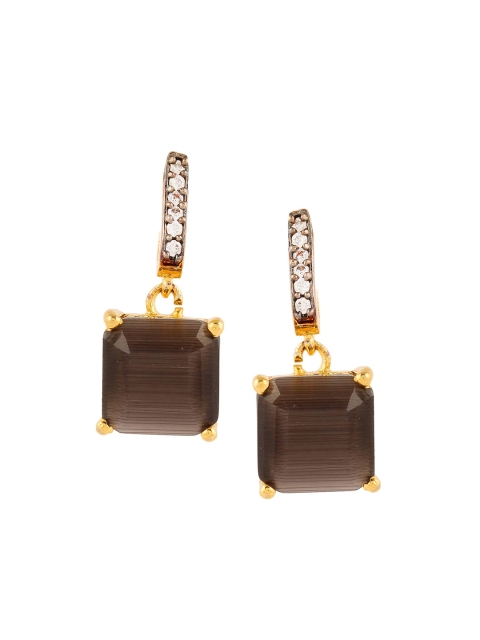 

Adwitiya Collection Brown & Gold Plated Classic Designer Drop Earrings