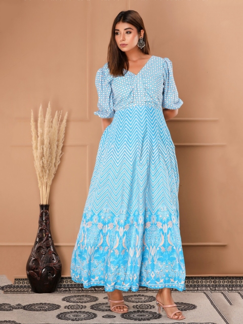 

NeshamaKurti Blue Maxi Dress
