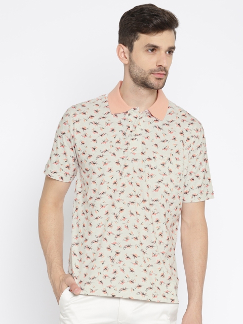 

ColorPlus Men Off-White Printed Polo Collar T-Shirt