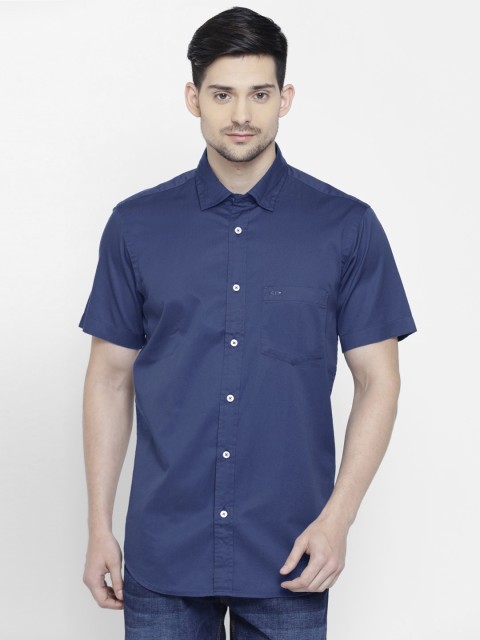 

ColorPlus Men Blue Tailored Fit Solid Casual Shirt