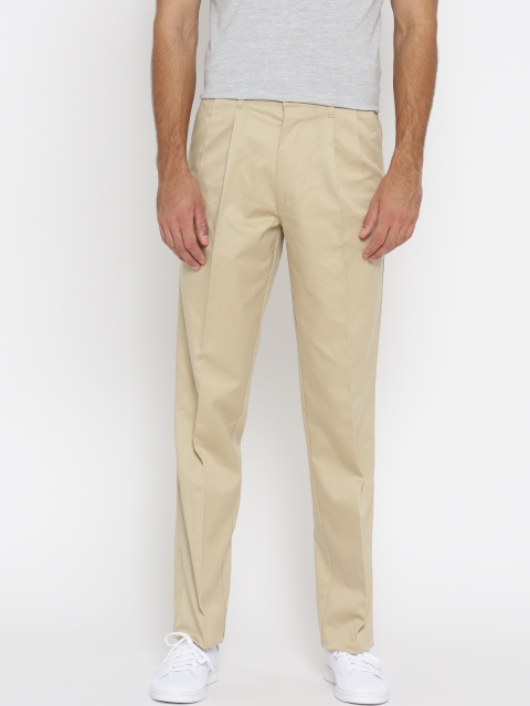 

ColorPlus Men Beige Classic Fit Solid Regular Trousers