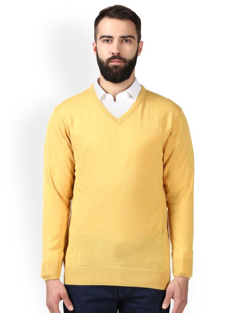 

ColorPlus Men Yellow Solid Woollen Sweater