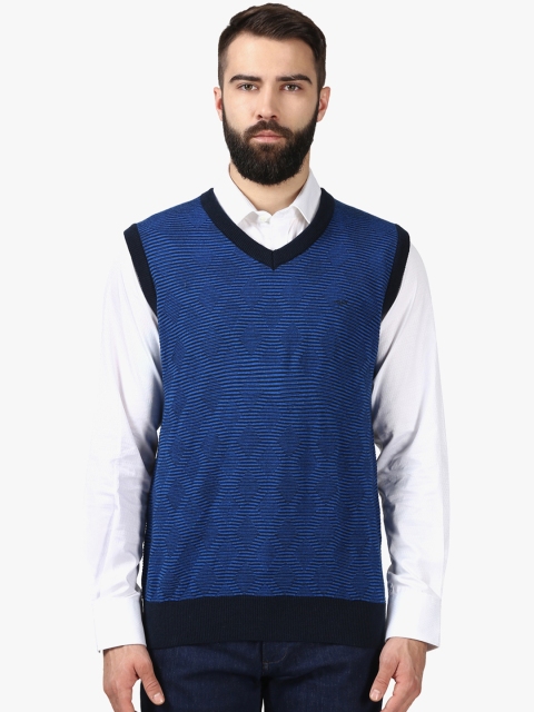 

ColorPlus Men Blue Printed Pullover