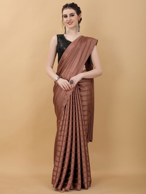 

kasee Brown Printed Striped Saree
