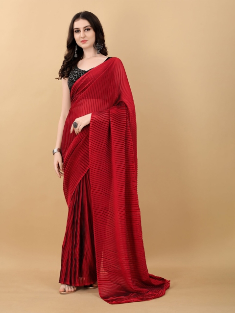 

kasee Red Solid Saree With Blouse Piece