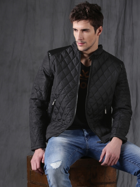 

WROGN Men Black Quilted Jacket