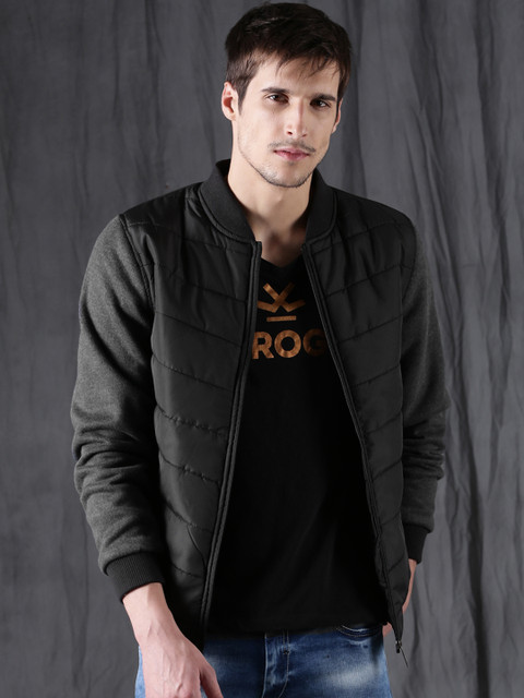 

WROGN Men Black Solid Puffer Jacket
