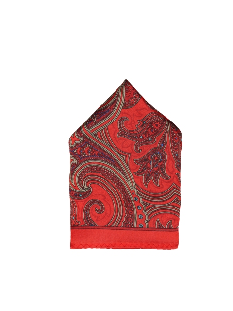 

MODARTA Men Red Printed Pocket Square