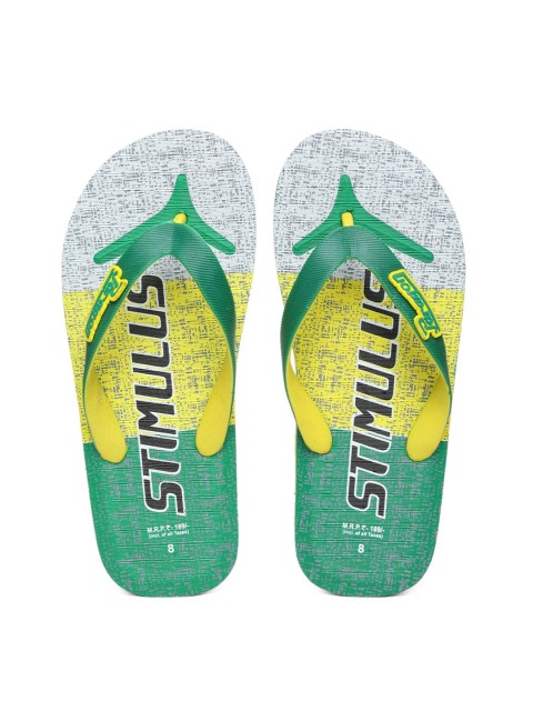 

Paragon Men Green & Grey Printed Thong Flip-Flops