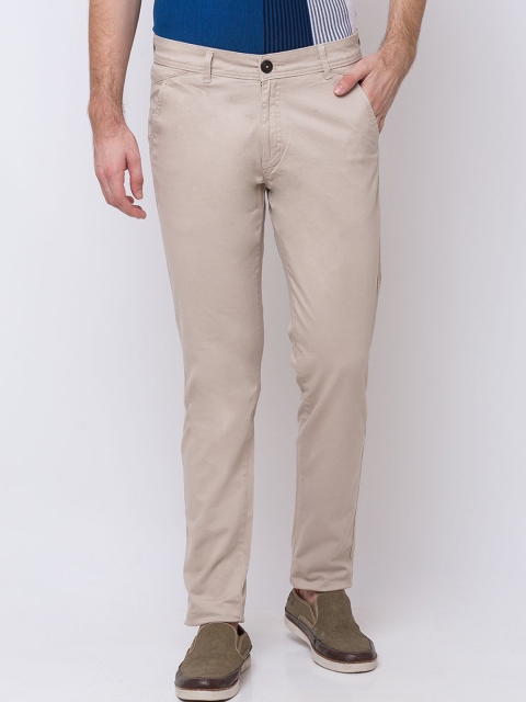 

Status Quo Men Beige Slim Fit Chinos Cotton Trouser