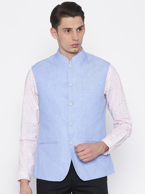 

ColorPlus Blue Custom Fit Nehru Jacket