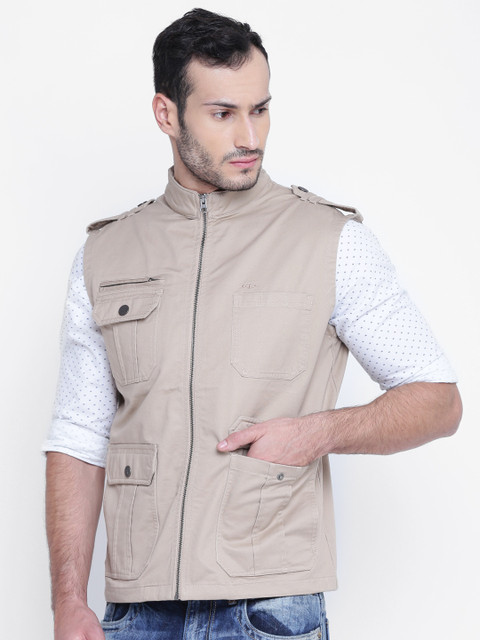 

ColorPlus Men Beige Solid Tailored Jacket