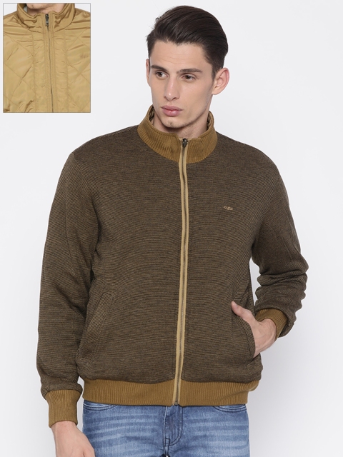

ColorPlus Men Brown Solid Reversible Bomber Jacket