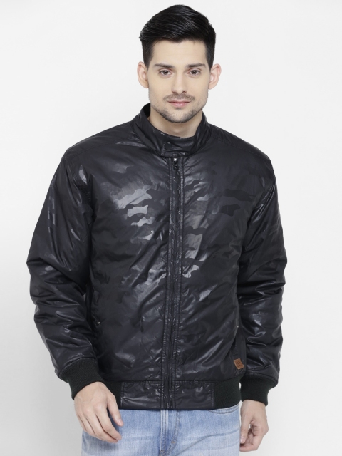 

ColorPlus Men Black Printed Bomber Jacket