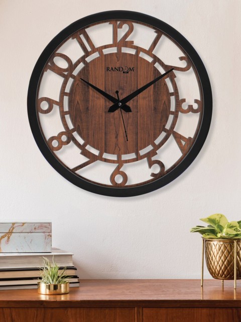 

RANDOM Brown & Black Round Contemporary Wall Clock