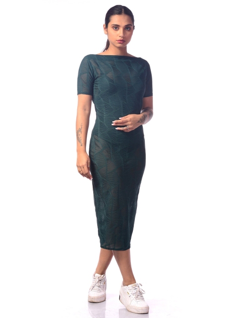 

MODWEE Green Net Bodycon Dress