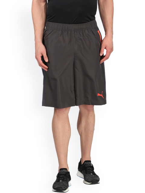 

Puma Men Grey Solid Techstripe Stretch Sports Shorts