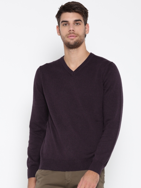 

Marks & Spencer Men Purple Solid Pullover