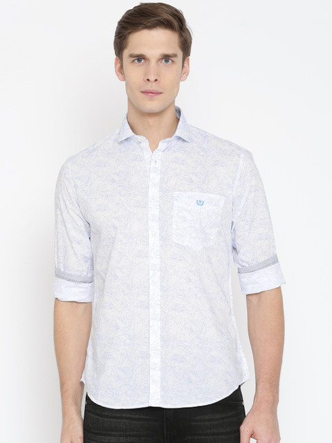 

Van Heusen Sport Men White & Blue Slim Fit Printed Casual Shirt