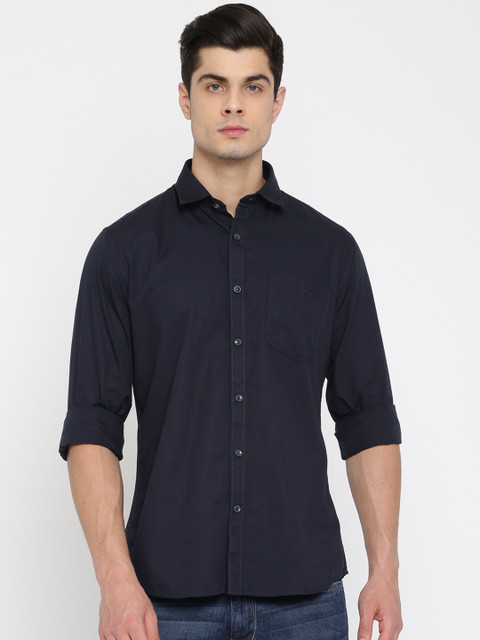 

Van Heusen Sport Men Navy Blue Slim Fit Solid Casual Shirt