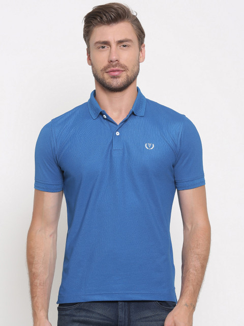 

Van Heusen Sport Men Blue Solid Polo Collar T-shirt