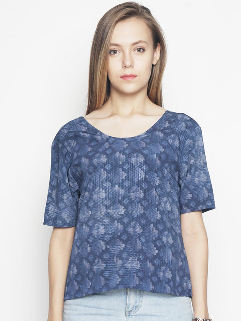 

Voi Jeans Women Navy Blue Printed Top