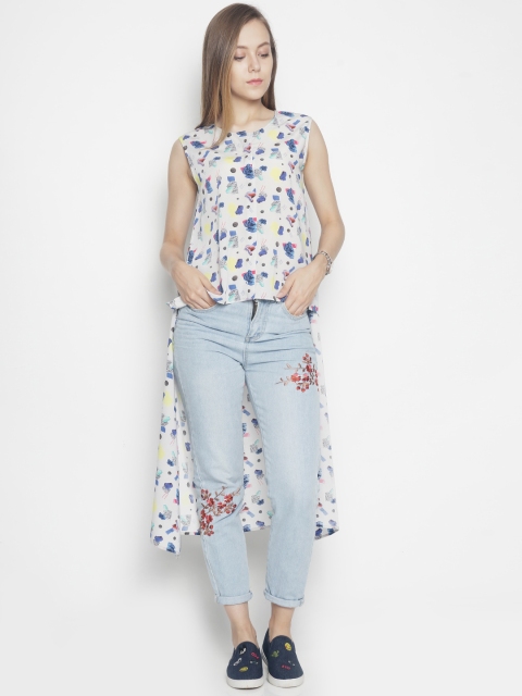 

Voi Jeans Women Grey Printed High-Low Top