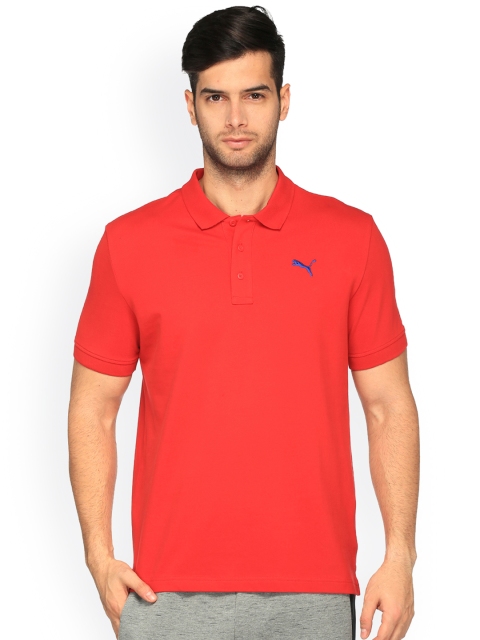 

Puma Men Red Solid ESS Slim Fit Polo Collar T-shirt