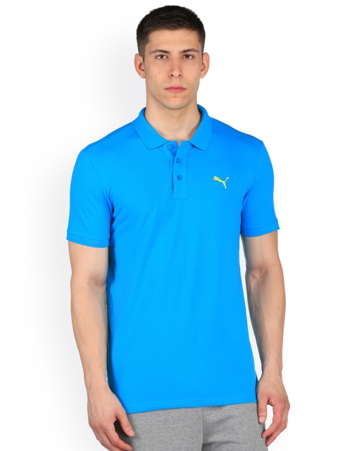 

Puma Men Blue Solid ESS Slim Fit Polo Collar T-shirt