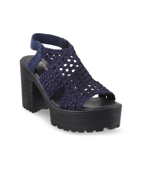 

Metro Women Navy Woven Design Platforms, Navy blue