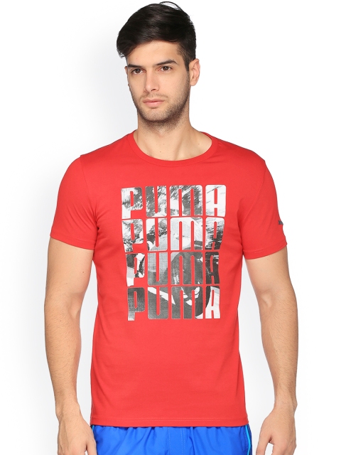

Puma Men Red Printed Slim Fit Round Neck T-shirt