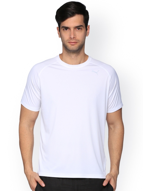 

Puma Men White Solid Core-Run S/S Slim Fit Round Neck T-shirt