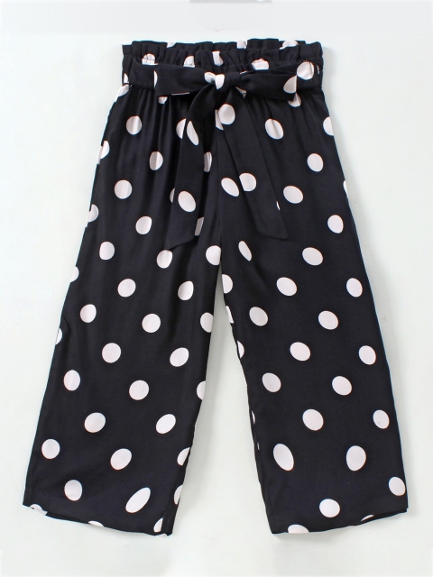 

CrayonFlakes Girls Black & White Printed Cotton Palazzos