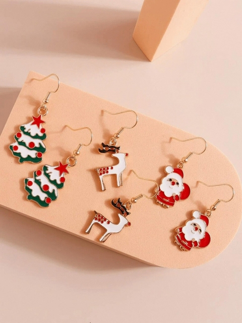 

EL REGALO Red Gold-Plated Classic Drop Earrings