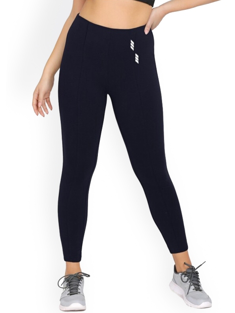 

La Aimee Women Navy Blue Buddy Hug Skinny Fit High-Rise Trousers