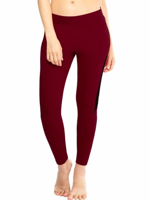 

La Aimee Women Maroon Cotton Buddy Hug Skinny Fit Trousers