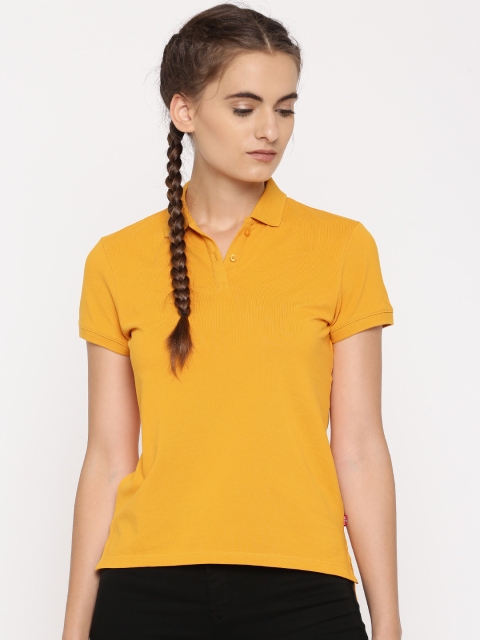 

Levis Women Yellow Solid Polo T-shirt