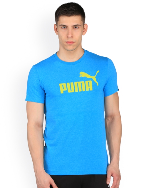 

Puma Men Blue Printed ESS No.1 Heather Slim Fit Round Neck T-shirt