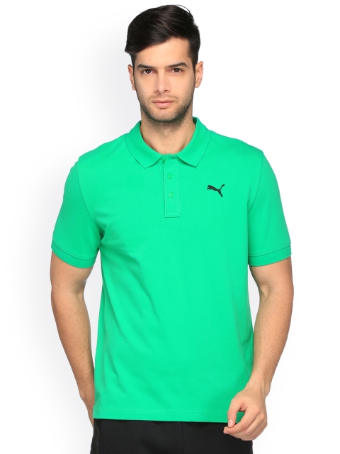 

Puma Men Green Solid ESS Slim Fit Polo Collar T-shirt