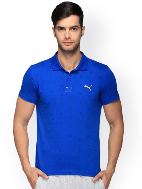 

Puma Men Blue Printed Aop Slim Fit Polo T-shirt