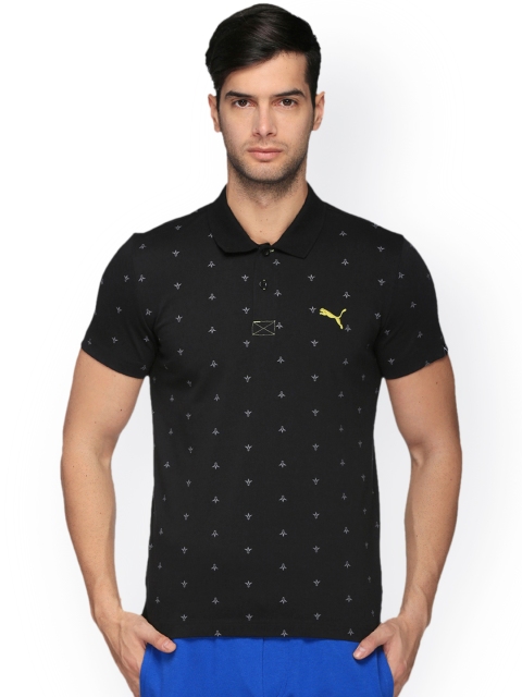 

Puma Men Black Printed Aop Slim Fit Polo T-shirt