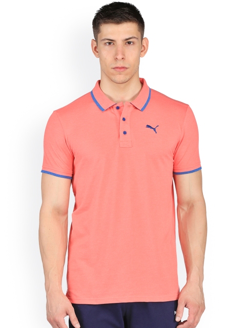 

Puma Men Coral Pink Solid Hero Slim Fit Polo T-shirt