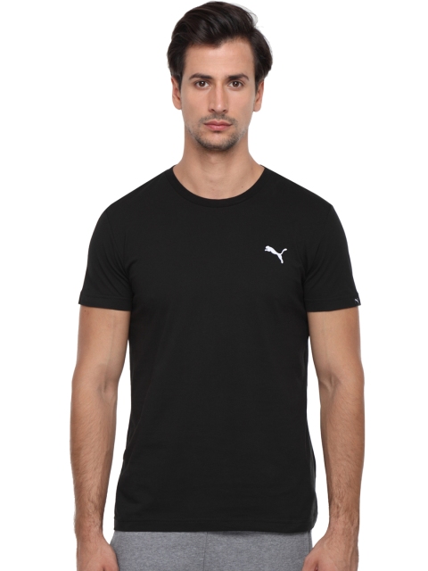 

Puma Men Black Solid Round Neck ESS T-shirt