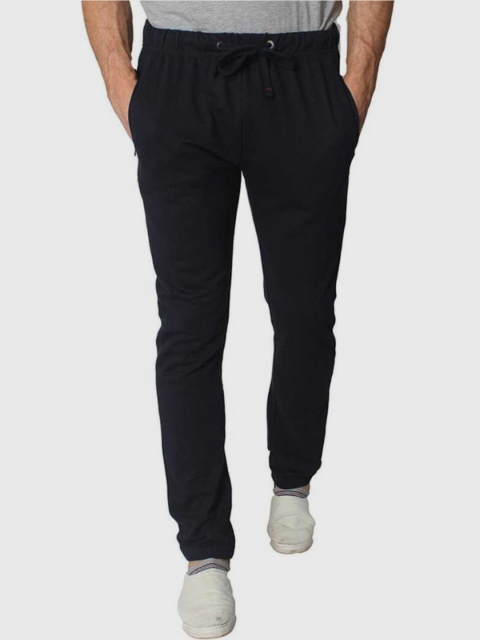 

Status Quo Men Navy Blue Solid Cotton Track Pant